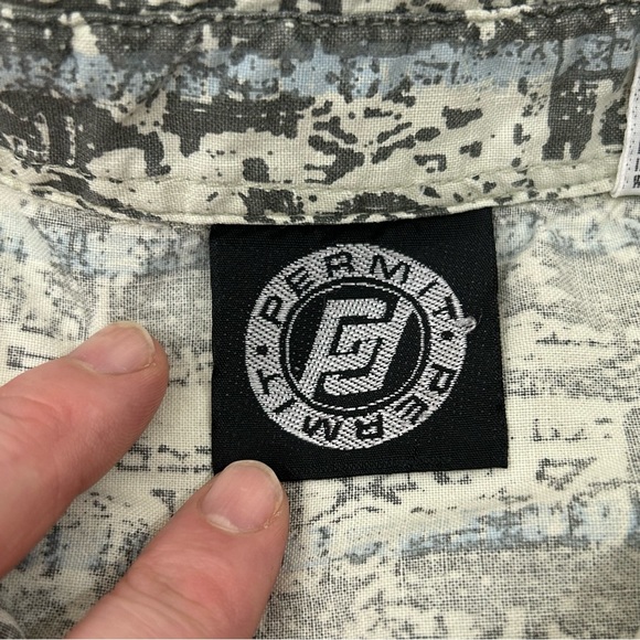 Vintage 90s Permit Surfer Skater Mint Green Casual Button Up S/S Shirt Mens L - Picture 3 of 8